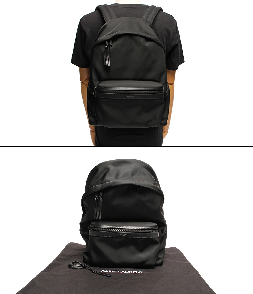 Saint Laurent Paris Rucksack Daypack City Canvas Crossbody Bag Black - Picture 8 of 8